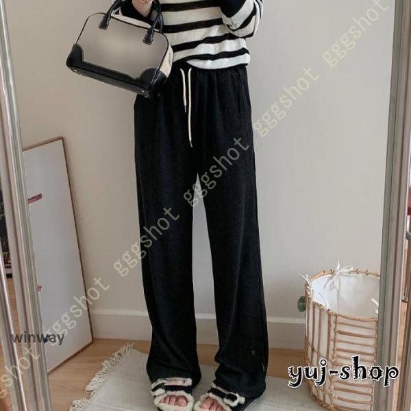 ワイドパンツ レディース プリーツパンツ ガウチョパンツ ストレートパンツ ロングパンツ ハイウエスト ロング丈 無地 ウェストゴム カジュアル ゆったり