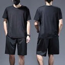 上下セット メンズ ルームウェア 接触冷感 メッシュ 速乾 夏 無地 半袖 Tシャツ ショートパンツ ロングパンツ 吸汗 ドライ 通気性 軽量 父の日