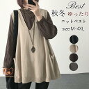 ベスト レディース ニットベスト プルオーバー Vネック セーター アウター 大きいサイズ シンプル レイヤード 無地 薄手 着痩せ 秋冬 おしゃれ