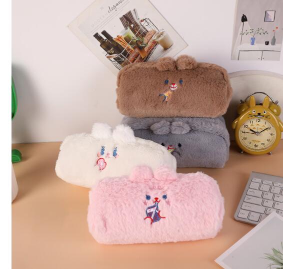 大容量 ペンケース ぬいぐるみ くま クマ かわいい シンプル 便利 筆箱 筆入れ 化粧ポーチ 中学校 小学..