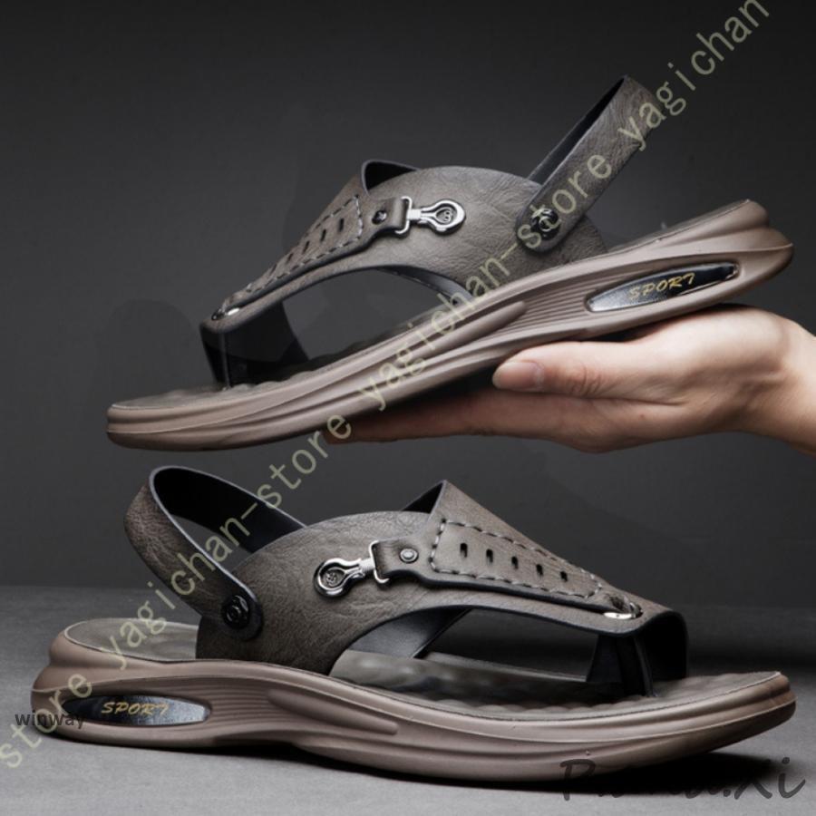 カジュアルサンダル メンズ バックストラップサンダル ルームシューズ 厚底 滑り止め 軽量 2way ビーチサンダル スリッパ 職場用 紳士サンダル 夏