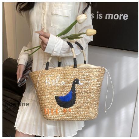 かごバッグ レディース 大容量 軽量 刺繍 手提げ ペーパーストローバッグ ハンドバッグ リゾート おしゃれ カゴバック 籠バッグ カバン 自立 かわいい シンプル