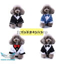 犬の服 ドッグウェア タキシード 犬洋服 結婚式 紳士服 新郎 燕尾服 蝶ネクタイ付き ストライプ柄 フォーマル イベント ウエディング お祝い 犬服 ペット用...