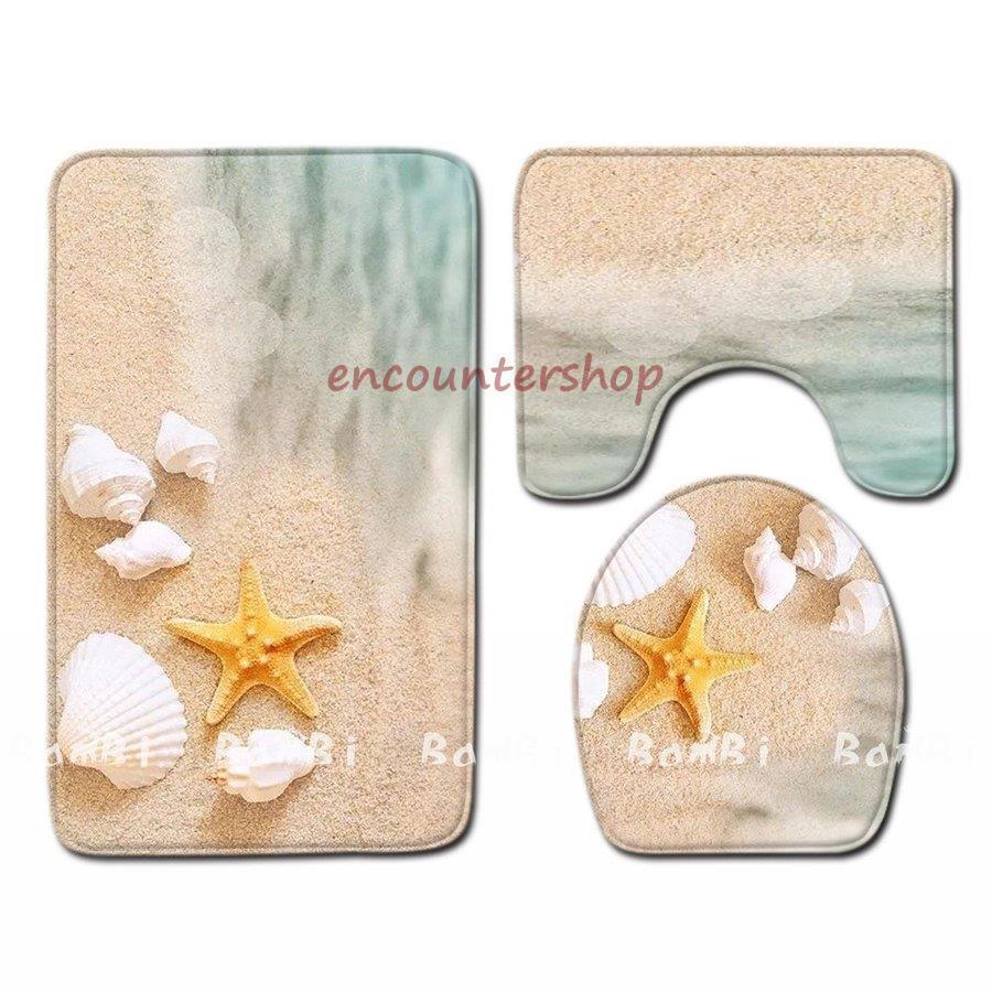 トイレマットセット 3点 トイレマット バスマット トイレフタカバー 北欧 風水 白