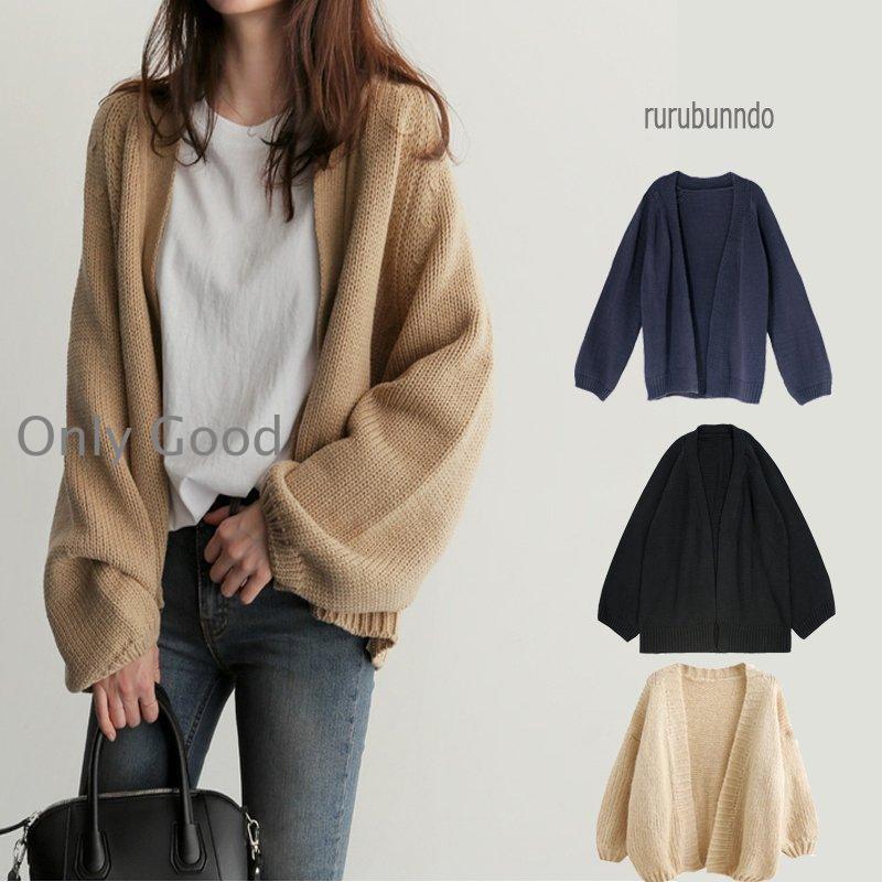 カーディガントップスゆったりセーターレディースニット大きめサイズ 長袖 秋服冬服着痩せ上品 通勤 20代 30代 40代レディースファッションのサムネイル