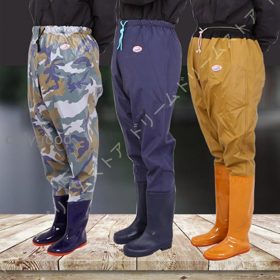 ウェストウェーダー PVCウェーダーブーツ 渓流釣りに適用 防水ブーツ フェルトソール ヒップブーツ フ..