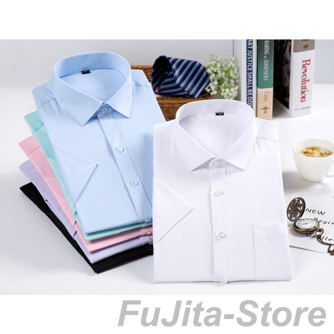 半袖ワイシャツ 無地 大きいサイズ クールビズ メンズ 紳士用 スーツシャツ ワイシャツ カッターシャツ..