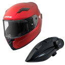 コミネ KOMINE KK-170/MAT.M.RD/XL コミネ(Komine) バイク用 ヘルメット インカム セット HK-170 FL フルフェイスヘルメット + KK-902 モーターサイクルインターカム XLサイズ マットメタルレッド 00-(2)