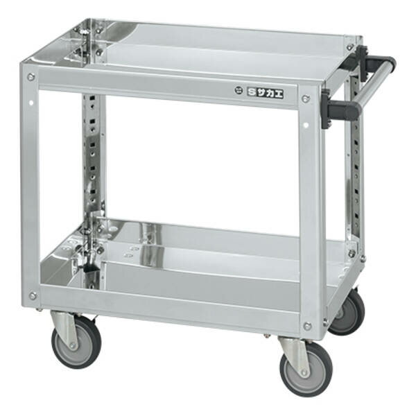 【個人宅配送不可】サカエ SAKAE SAP4-6062E 直送 代引不可・他メーカー同梱不可 ステンレススーパーワゴン（SUS430/エラストマー車/プレート式キャスター） SAP46062E