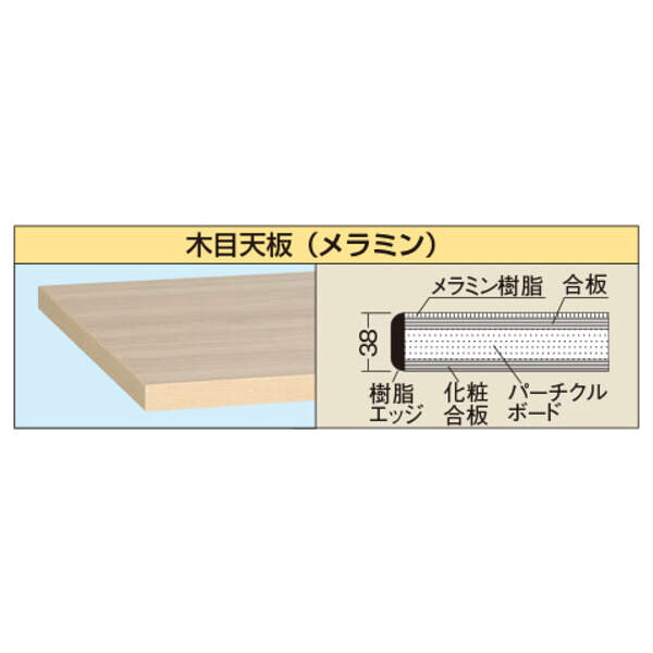 測定器・工具のイーデンキの(LINEクーポン有)【個人宅配送不可】サカエ SAKAE KWM-189T 直送 代引不可・他メーカー同梱不可 重量作業台 KWタイプ(中板1枚付) KWM189T｜アングル2