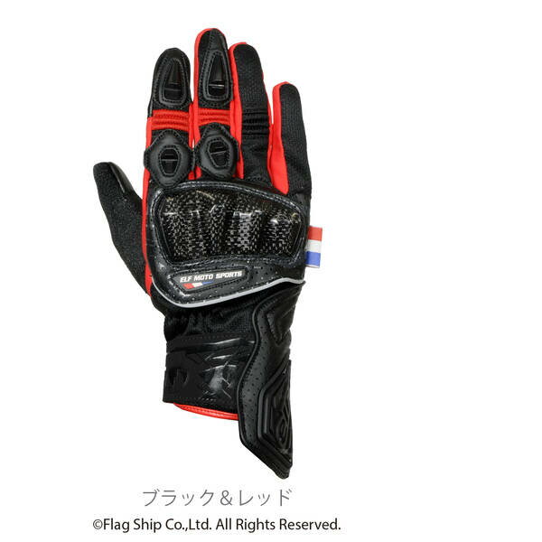エルフ EG-S526/BK/RD/M エルフ(ELF) EG-S526 ソリドメッシュグローブ Mサイズ ブラック/レッド EGS526BKRDM