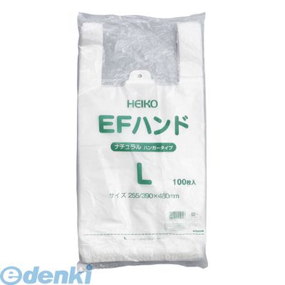 シモジマ 006645924 EFハンド L ナチュラル 100枚 レジ袋 半透明 HEIKO EFハンドL ポリエチレン手堤袋 ナチュラルL EFハンド100枚Lナチュラル