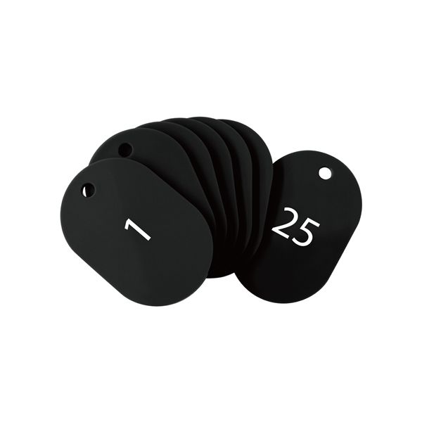 オープン工業 BF-50-BK スチロール番号札 大 1～25 黒 BF50BK