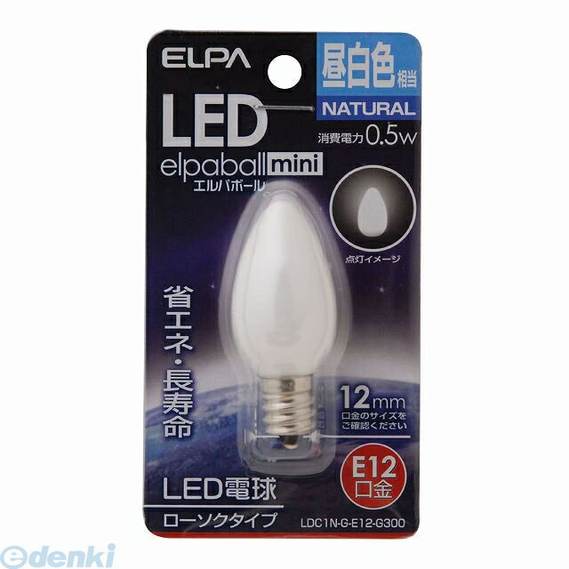 Other - 朝日電器 ELPA LDC1N-G-E12-G300 LEDデンキュウローソクガタE12 LDC1NGE12G300 LED装飾電球 昼白色 ローソク球形 エルパ
