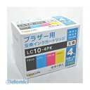 【個数:1個】 直送 代引不可・同梱不可 LN-BR10/4P ワールドビジネスサプライ 【Luna Life】 ブラザー用 互換インクカートリッジ LC10&...
