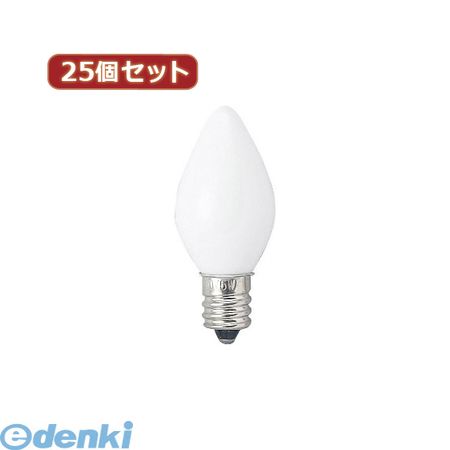 (LINEクーポン有)【個数：1個】 C261210WX25 直送 代引不可・同梱不可 YAZAWA 【25個セット】 ローソク球10Wホワイト 照明器具 家電