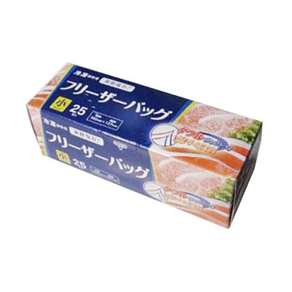 直送・代引不可 【10セット】 ジャパックス Wジッパー フリーザーバッグ 小 25枚入 WF-01X10 別商品の同時注文不可