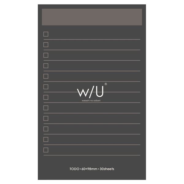 直送・代引不可 (まとめ) w/U ノート付箋 スリム スモーキーブラック WU-FSTN-R-D 【×10セット】 別商品の同時注文不可