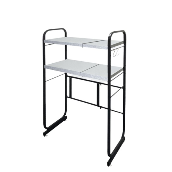 直送・代引不可 【ガルバリウム鋼板使用】 伸縮式 キッチンペールラック 2段 カーボンブラック LUGSJAPAN 組立品 別商品の同時注文不可