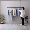 直送・代引不可 つっぱりハンガーラック 1段 約幅200cm ブラック【代引不可】 別商品の同時注文不可(3)