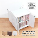 直送・代引不可 同人誌専用 鍵付扉 押入れブックワゴン 両面扉 ホワイトグレー 組立品【代引不可】 別商品の同時注文不可