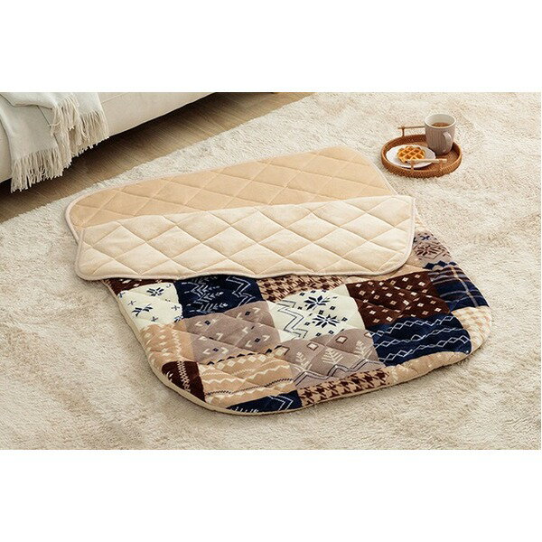 直送・代引不可 ポケット こたつ 約90×120cm ノルディック柄 ネイビー 洗える アウトドア あったかグッズ ごろ寝 クッション性 インテリア家具【代引不可】 別商品の同時注文不可