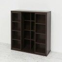 直送・代引不可 深型スライドシェルフ(CDラック/本棚) ダークブラウン 約幅90cm 前面スライド式 連結金具付き 【組立】 別商品の同時注文不可