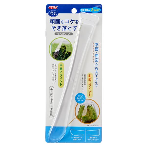 ご注文の前にご確認ください。この商品は※金額にかかわらず送料無料。※代金引換での注文不可。※別商品と同時注文不可。※日時指定、運送会社の指定不可。※お客様都合でのキャンセル不可。■商品内容【ご注意事項】この商品は下記内容×5セットでお届けします。手を汚さずにコケ掃除ができる観賞魚飼育水槽メンテナンス用お掃除スクレーパーです。小型水槽にも使用しやすいスティック＆薄型タイプなので、今まで掃除が行き届かなかった細かい部分のコケも掃除することができ、レイアウト水槽にも最適です。平面にフィットさせれば、しっかりと力が加わり頑固なコケもそぎ落とし、曲面にフィットさせれば、球状の容器や曲げガラス水槽にも。2WAYでご使用いただけます。最適角度の先端形状で頑固なコケもしっかりそぎ落とします。汚れが見えやすいクリアタイプ。■商品スペック■材質/素材PC■原産国または製造地中国■商品使用時サイズ約幅3.0×長さ25.0cm■使用方法・ご使用前に製品を軽く水洗いしてください。 ・水槽のガラス面についたコケ落としにご使用ください。 ・使用後はスクレーパー部についた汚れを水道水で落とし、乾燥させて保管してください。■諸注意【ご使用上の注意】 ・本製品はガラス水槽専用です。アクリル水槽やプラケースでは使用しないでください。 ・子供や認知症の方の手の触れない所に保管してください。 ・セット時、魚の出し入れ、点検、掃除など水中に手を入れる時は、必ず水槽で使用している電気製品全ての差し込みプラグを抜いてください。 ・直射日光の当たる場所、高温多湿の場所に保管しないでください。破損や変形の原因になります。 ・45℃以上のお湯には使用しないでください。破損や変形の原因になります。 ・本製品は掃除する際はシンナー、ベンジンまたはアルコール及び有機溶剤を含むガラスクリーナーは使用しないでください。表面が溶けたり変質や変形の原因になります。 ・砂利やゴミをはさんだまま使用しないでください。ガラスにキズがつき、割れの原因になります。■送料・配送についての注意事項●本商品の出荷目安は【1 - 5営業日　※土日・祝除く】となります。●お取り寄せ商品のため、稀にご注文入れ違い等により欠品・遅延となる場合がございます。●本商品は仕入元より配送となるため、沖縄・離島への配送はできません。[ 20149 ]類似商品はこちら直送・代引不可コケバスター 別商品の同時注文不4,081円直送・代引不可ジャリスコップ 別商品の同時注文3,520円直送・代引不可ベタ・ストーン 別商品の同時注3,322円直送・代引不可PHアップ 別商品の同時注文不可4,081円直送・代引不可PHダウン 別商品の同時注文不可4,081円直送・代引不可メガマットダブル 2045 別商3,267円直送・代引不可ロカボーイ コンパクト 別商品の2,959円直送・代引不可水草クリーン 別商品の同時注文不3,850円直送・代引不可スチールフタ L 水槽用 別商3,168円直送・代引不可ブリラントフィルター 別商品の同4,180円直送・代引不可水温計 別商品の同時注文不可3,883円直送・代引不可天然流木 SS 別商品の同時注文4,120円