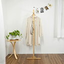 直送・代引不可 スタンドハンガー 幅40×奥行43×高さ142cm ナチュラル 木製 天然木 コートハンガー フック付き 衣類収納 組立品 別商品の同時注文不可