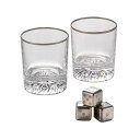 直送・代引不可 フローズンキューブ ロックグラスペア&キューブ3P ロックグラスφ7.5×8.6cm、アイスキューブ2.5×2.5×2.5cm C6108610 別商品の同時注文不可