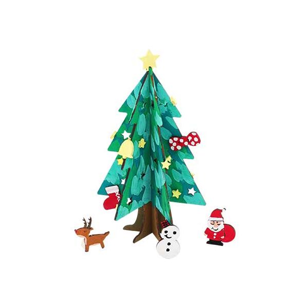 直送・代引不可 (まとめ)サンワ かんたん木製クリスマスツリー(×2セット) 別商品の同時注文不可