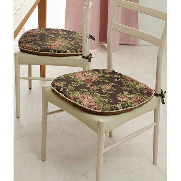 直送・代引不可 クッション 約45×43cm ブラウン バテイ 椅子 手洗い可 エレガント インテリア雑貨 生活雑貨 リビング ダイニング【代引不可】 別商品の同時注文不可