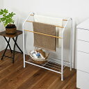 直送・代引不可 タオルスタンド 幅60.5cm 棚付き パイプハンガー 物干し 室内干し タオルハンガー ランドリー収納 組立品 別商品の同時注文不可