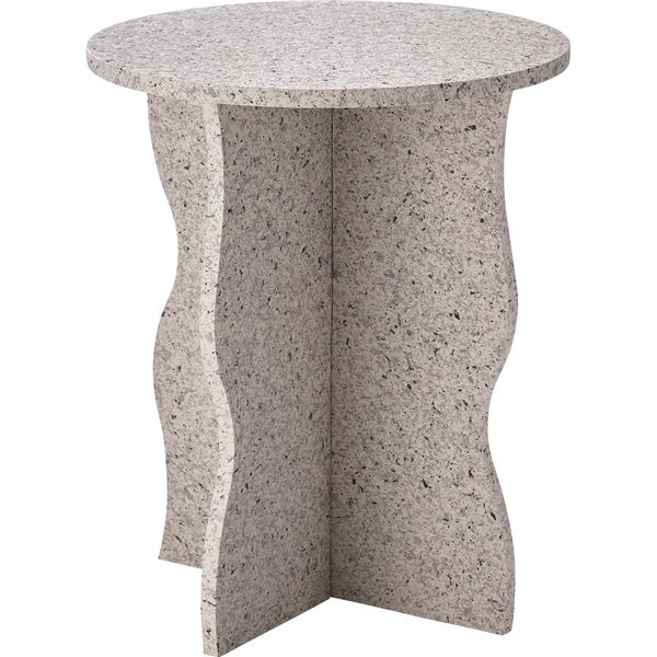 直送・代引不可 サイドテーブル 約幅40×奥行40×高さ48cm テラゾー柄 ライトグレー 裏面フェルトシール..