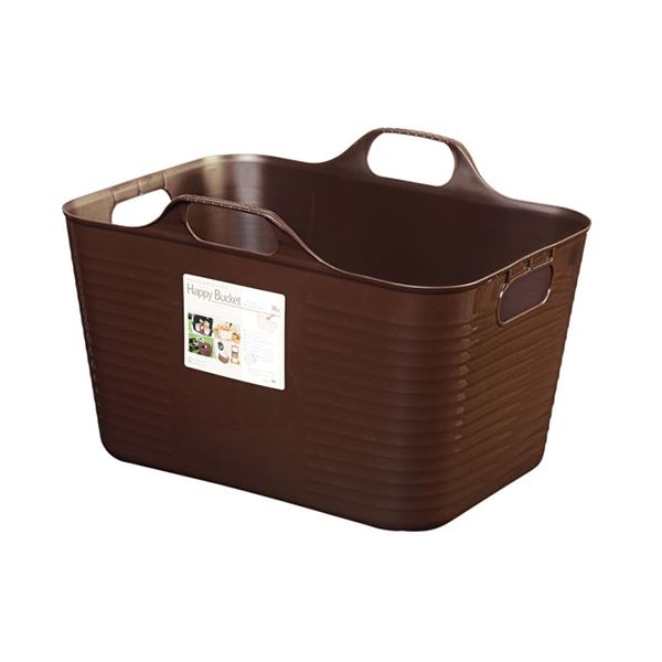 直送・代引不可 【5セット】 ヒマラヤ化学 ハッピーバケット 角 Mサイズ チョコブラウン MMT50886X5 別商品の同時注文不可