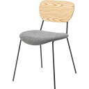 直送・代引不可 チェア グレー×ナチュラル(ウッド)(約W48×D55×H75×SH46cm) 完成品 別商品の同時注文不可