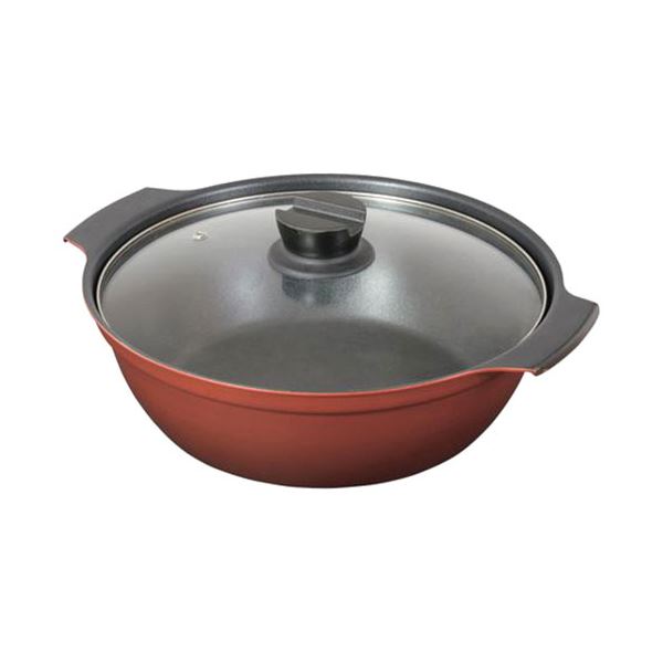 直送・代引不可 パール金属 旨味 ふっ素加工IH対応ガラス蓋付卓上鍋26cm HB-6965 別商品の同時注文不可