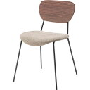 直送・代引不可 チェア ベージュ×ブラウン(ウッド) (約W48×D55×H75×SH46cm) 完成品 別商品の同時注文不可