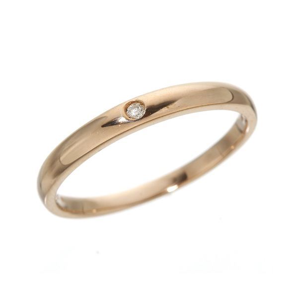 直送・代引不可 K18 ワンスターダイヤリング 指輪 K18ピンクゴールド(PG)9号 別商品の同時注文不可