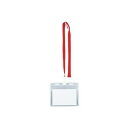 直送・代引不可(まとめ)IDカード用吊り下げ名札 ロック式チャックタイプ 赤 10個入×5パック別商品の同時注文不可
