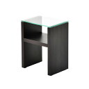 直送・代引不可 サイドテーブル ミニテーブル 約幅380mm ダークブラウン 強化ガラス ナイトテーブル 組立品 リビング ベッドルーム 寝室【代引不可】 別商...