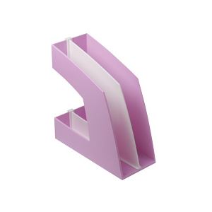 直送・代引不可（まとめ）ファイルボックス（仕切り付） A4タテ ピンク 10個別商品の同時注文不可