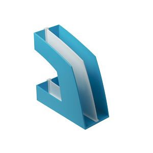 直送・代引不可（まとめ）ファイルボックス（仕切り付） A4タテ ライトブルー 10個別商品の同時注文 ...