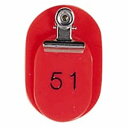 直送・代引不可 西敬 親子札/番号札 #7152 BO-51R 51〜100(50組) 赤 別商品の同時注文不可(3)