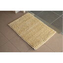 直送・代引不可 バスマット 約40×60cm イエロー 速乾 吸水 無地調 ミックス色 手織り インド産 綿混 ボリューム 凹凸感 ポコポコ 風呂マット【代引不...