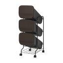 直送・代引不可 スタンド式 ダストボックス/ゴミ箱 【ウッド 19L×3段】 木目調 高さ97cm キャスター付き 『スムース』【代引不可】 別商品の同時注文不可