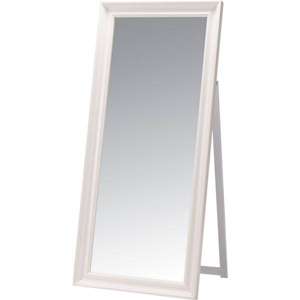 直送・代引不可 スタンドミラー 全身姿見鏡 幅74cm ホワイト 飛散防止フィルム加工 木製 パイン材 ベッドルーム 寝室 玄関 リビング 店舗【代引不可】 別商品の同時注文不可