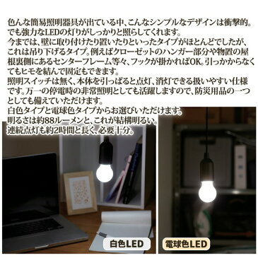 直送・代引不可ひっぱり点灯ライト 【白色LEDライト】 吊り下げタイプ 単4乾電池式別商品の同時注文不可