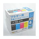 直送・代引不可 (まとめ)ワールドビジネスサプライ 【Luna Life】 ブラザー用 互換インクカートリッジ LC10-4PK 4本パック LN BR10/4...