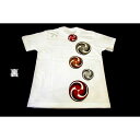 直送・代引不可戦国武将Tシャツ 【小早川家 右三つ巴】 Lサイズ 半袖 綿100% ホワイト(白) 〔Uネック おもしろ〕別商品の同時注文不可